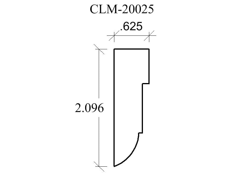 A drawing of the side of a door.