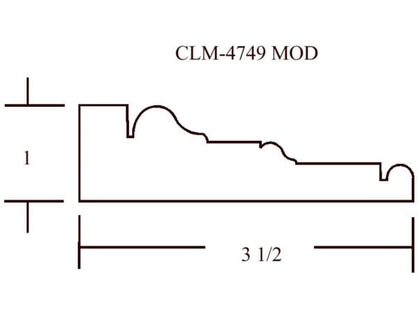 A drawing of the side of a wall with a line drawing of a curve.