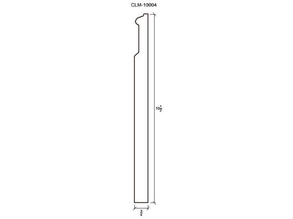 Line drawing of a 10.5 inch trim piece.