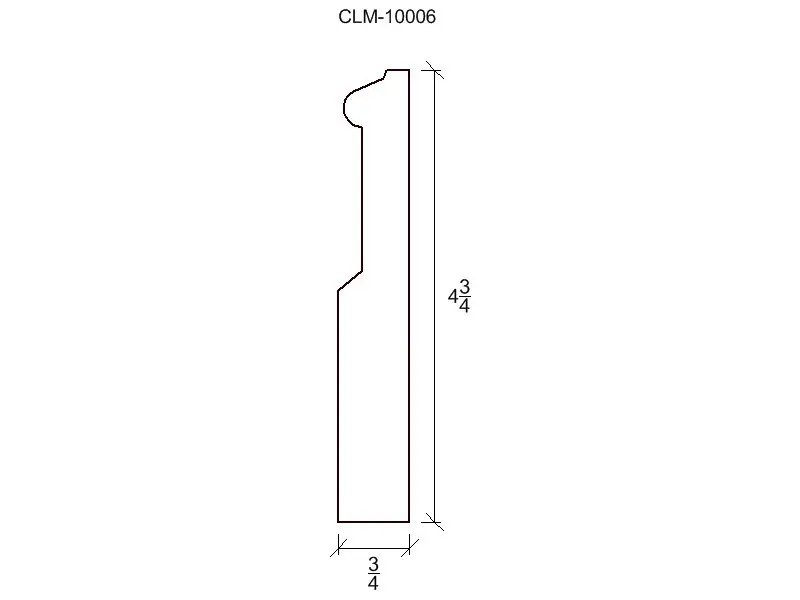 Line drawing of a molding profile.