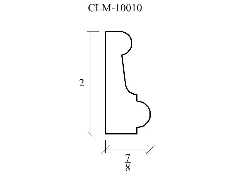 Line drawing of a decorative molding profile.