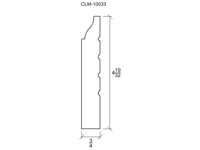 CLM-10033 decorative trim, 4 19/32 inches high.