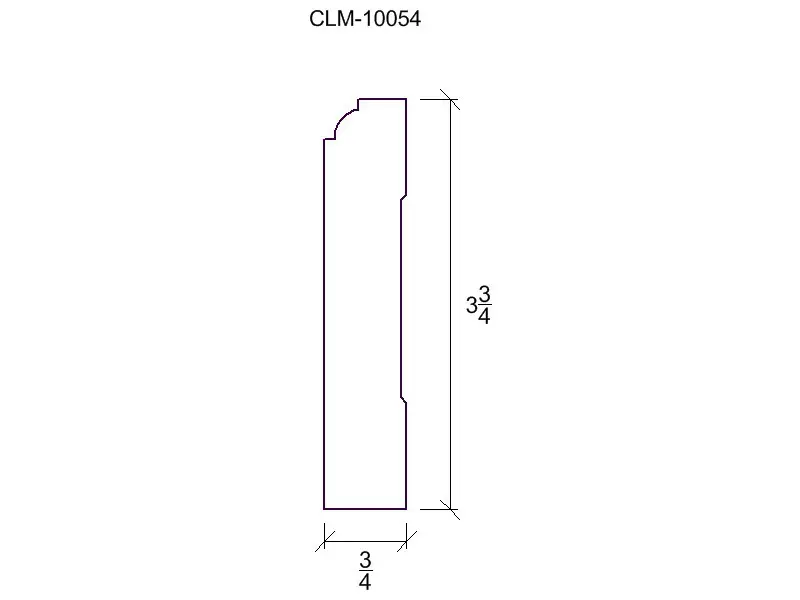 Line drawing of a CML-10054 door trim.