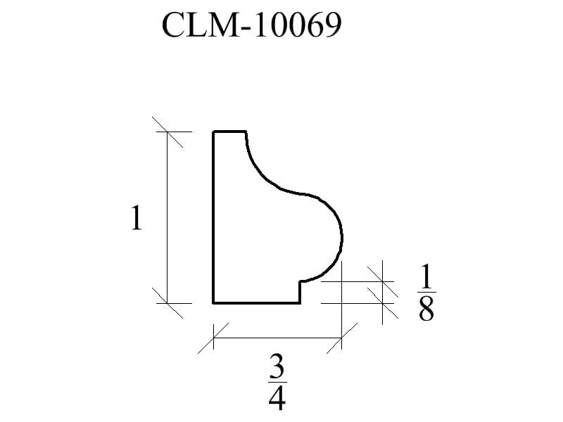 Line drawing of CLM-10069 molding.