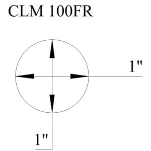 Diagram showing a 1 inch diameter circle.