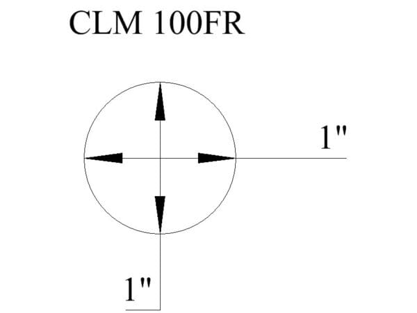 Diagram showing a 1 inch diameter circle.