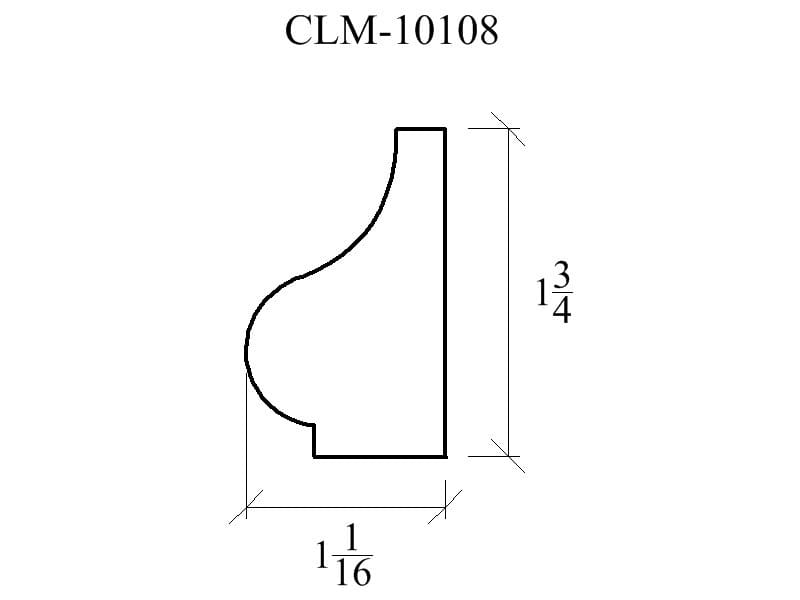 Line drawing of molding profile CLM-10108.