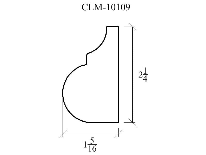 Line drawing of molding profile CLM-10109.