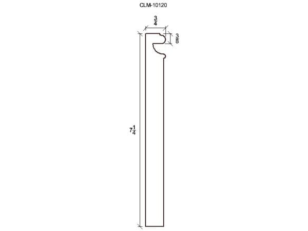 Line drawing of a door frame with dimensions.