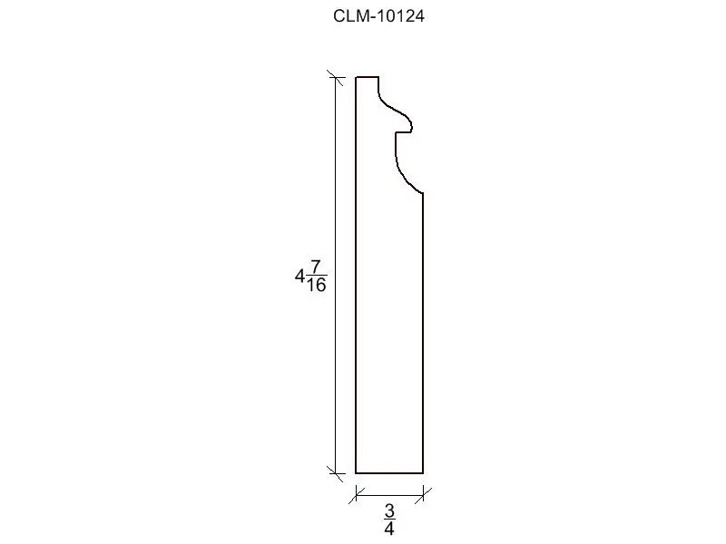 Line drawing of a door casing profile.