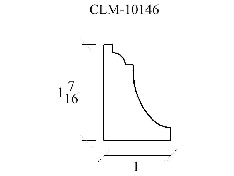 Line drawing of molding profile CLM-10146.