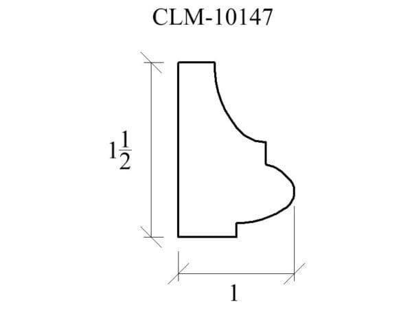 Line drawing of a molding profile.