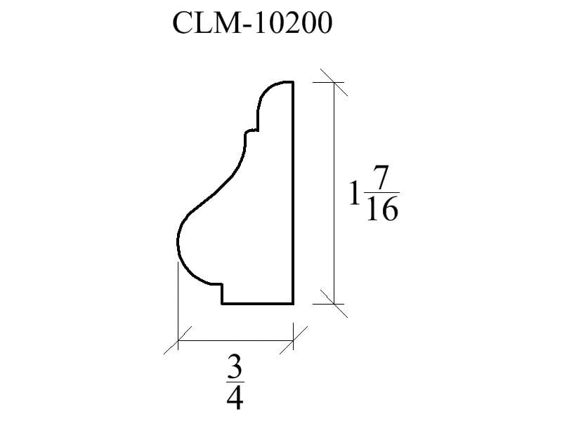 Line drawing of CLM-10200 molding.