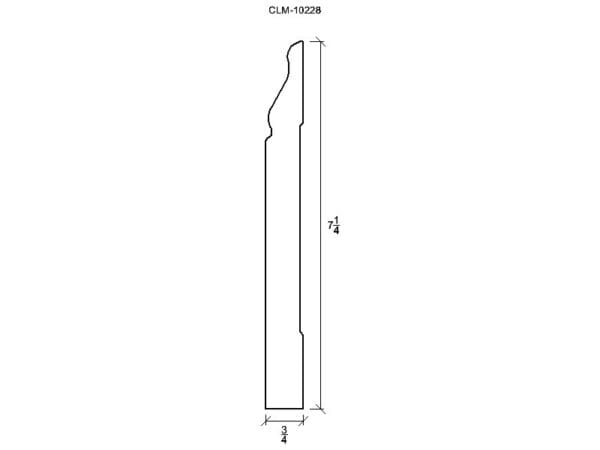 Line drawing of a molding profile.