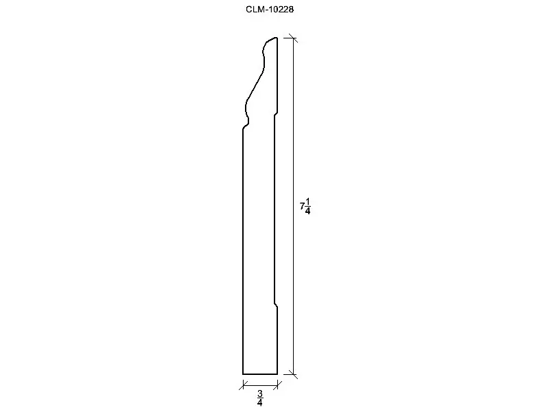 Line drawing of a molding profile.