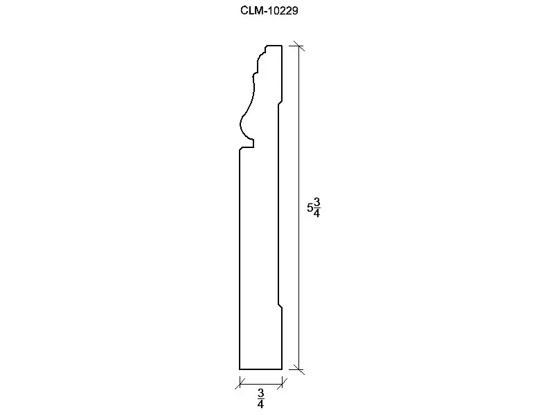 Line drawing of a decorative trim piece.