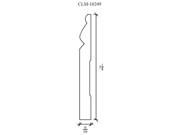 Line drawing of a molding profile.