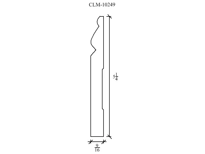 Line drawing of a molding profile.