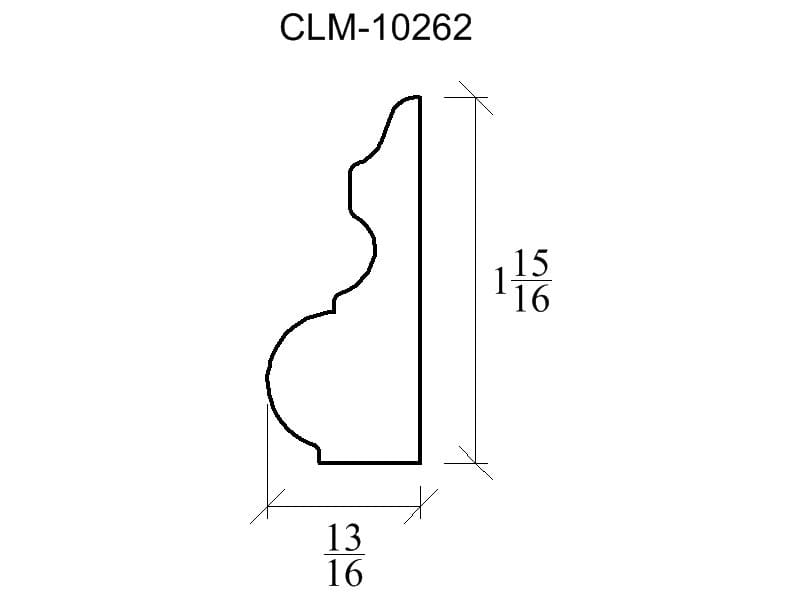 Line drawing of CLM-10262 molding.