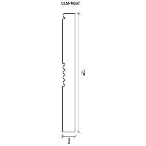 Line drawing of a moulding profile.