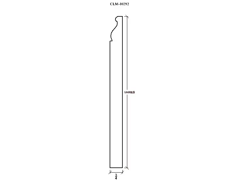 Line drawing of a molding profile.