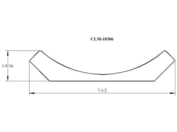 Line drawing of CLM-10306 trim piece.