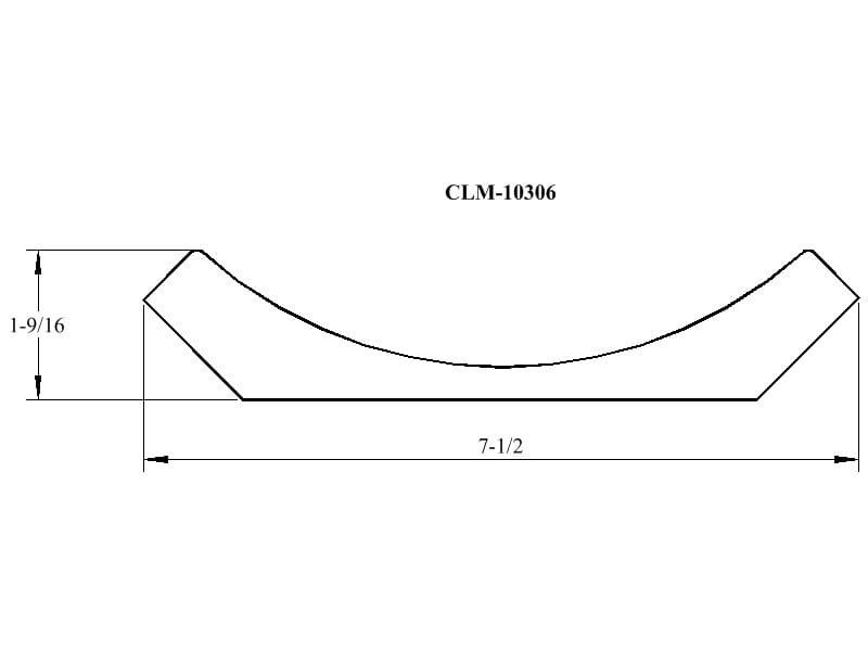 Line drawing of CLM-10306 trim piece.