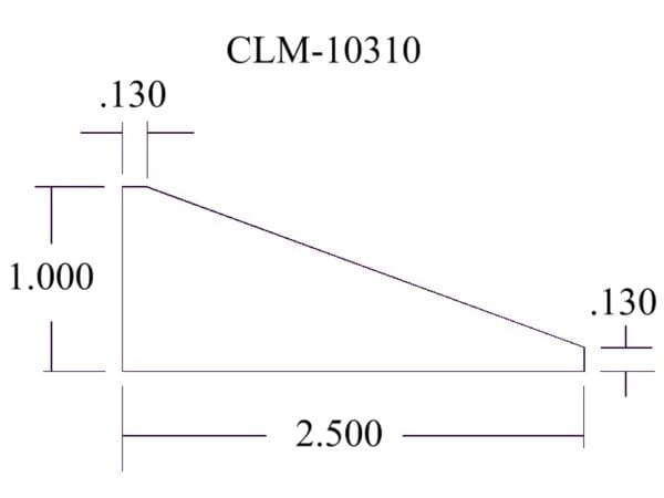 Diagram of CLM-10310 part dimensions.