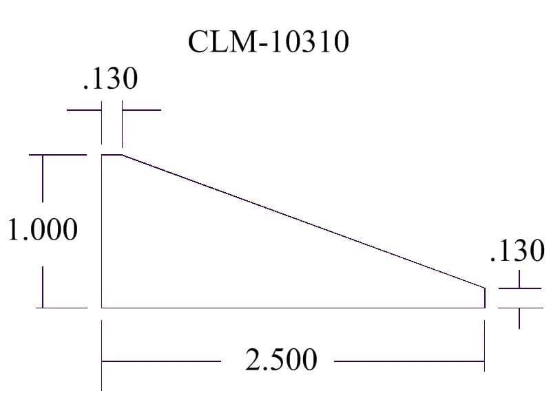 Diagram of CLM-10310 part dimensions.