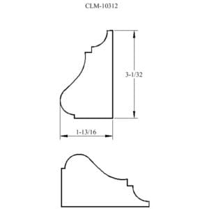 Line drawing of a molding profile.