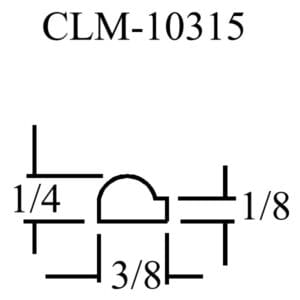 CLM-10315 diagram with fractions 1/4, 3/8, and 1/8.