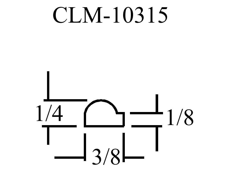 CLM-10315 diagram with fractions 1/4, 3/8, and 1/8.