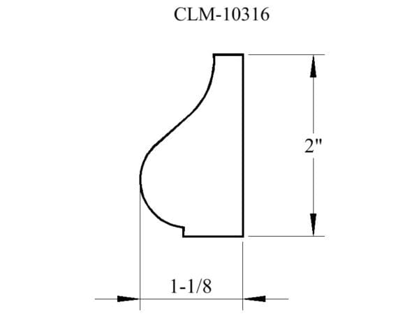 CLM-10316, 2 inch by 1-1/8 inch molding.