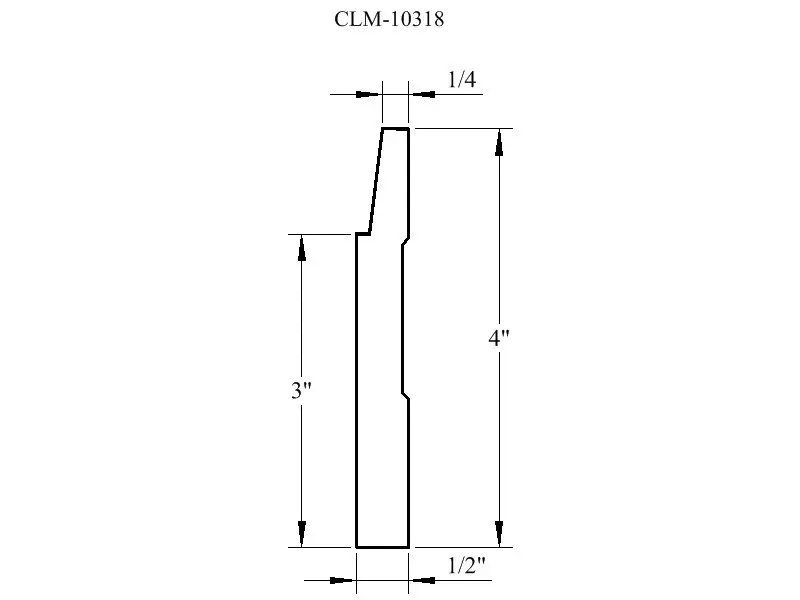 Line drawing of a 3" by 4" molding.