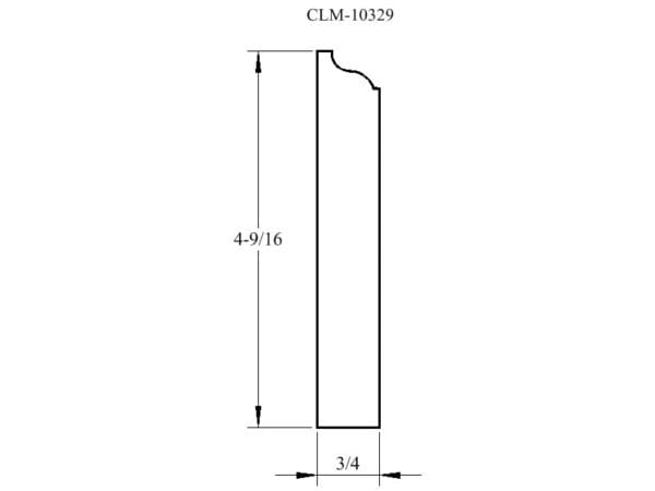 Line drawing of a molding profile.