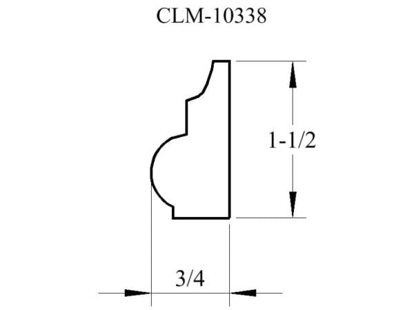 Line drawing of a molding profile.