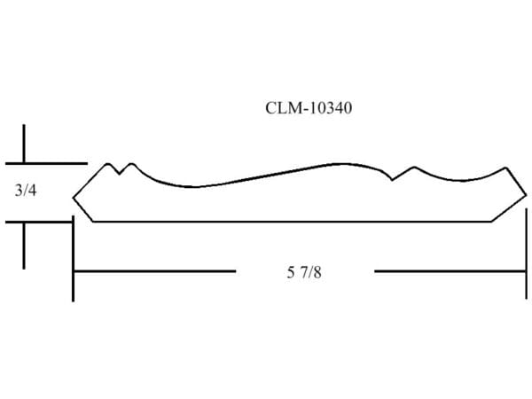 Line drawing of a molding profile.