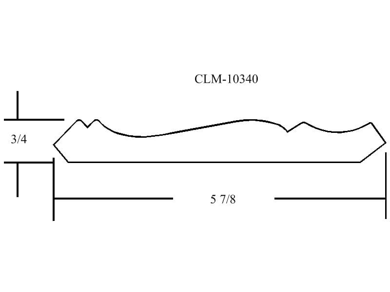 Line drawing of a molding profile.