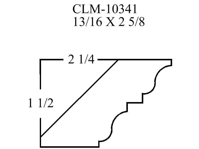 Casing Diagram, CLM-10341, 13/16 x 2 5/8.