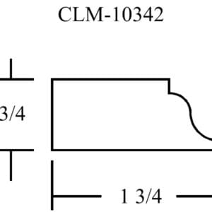 CLM-10342 molding diagram, 3/4 x 1 3/4