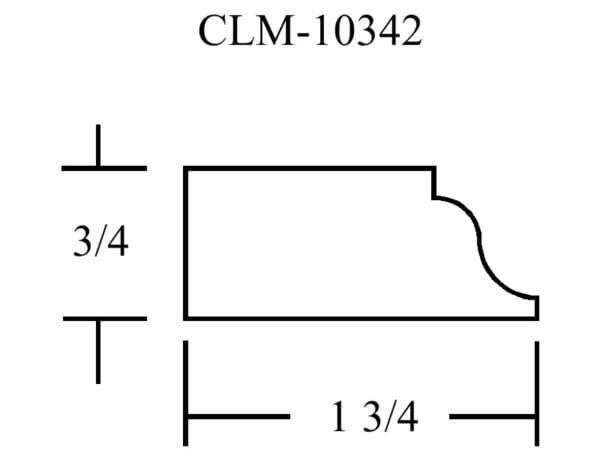 CLM-10342 molding diagram, 3/4 x 1 3/4