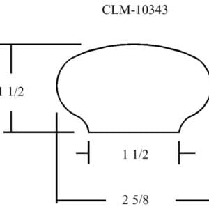 Line drawing of a cabinet knob with dimensions.