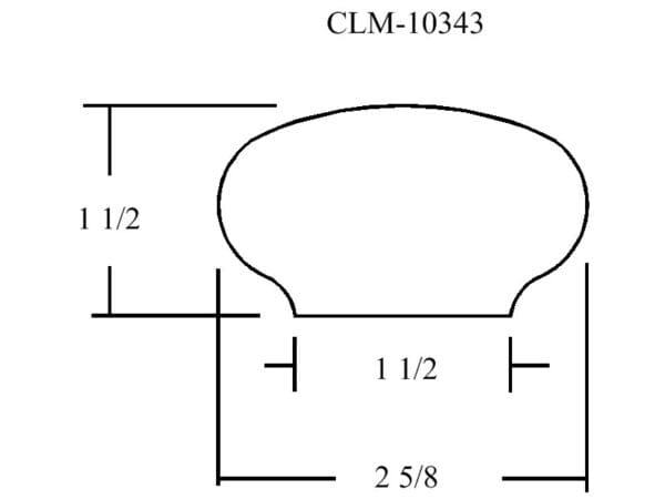 Line drawing of a cabinet knob with dimensions.