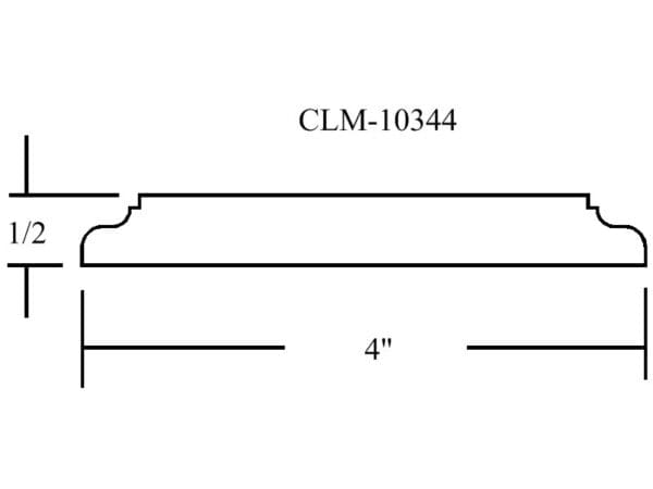 Casing molding, 4 inches by 1/2 inch.