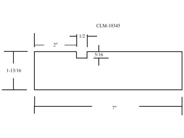 Diagram of CLM-10345 with dimensions.