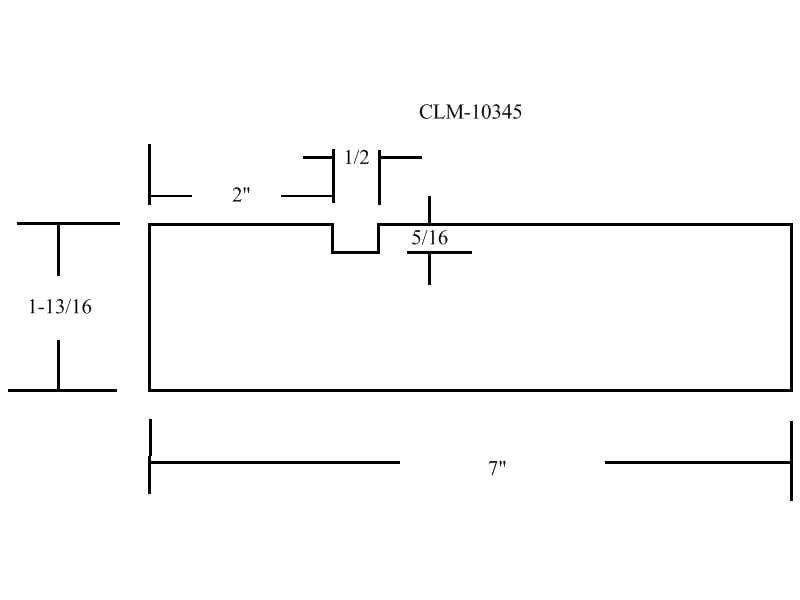 Diagram of CLM-10345 with dimensions.