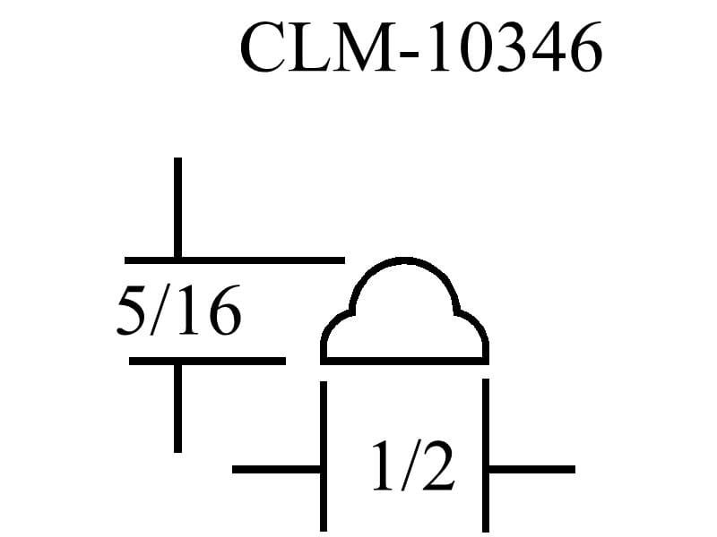 CLM-10346 diagram with fractions 5/16 and 1/2.