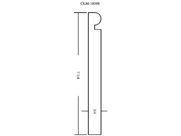 Line drawing of a rounded door casing.