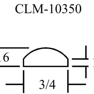 CLM-10350, curved molding dimensions.