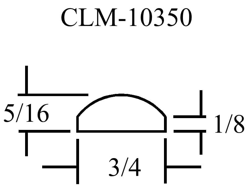 CLM-10350, curved molding dimensions.